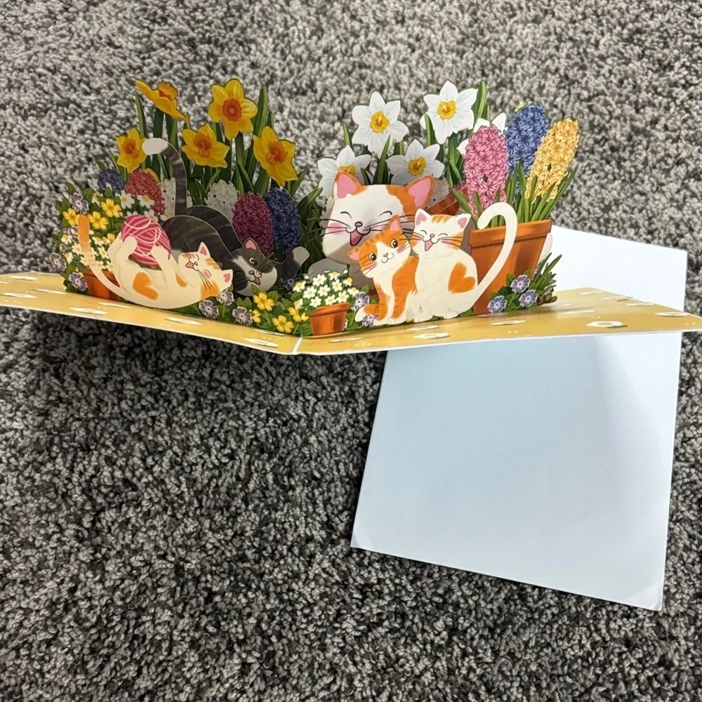 “Love Mom” Cat Pop-Up 3D Card